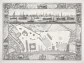 Pierre-Charles Canot after Thomas Milton and (?)John Cleveley the Elder, *A Geometrical Plan, & North East Elevation of His Majesty’s Dock-Yard, at Deptford, with Part of the Town, &c.*, 1755, engraving