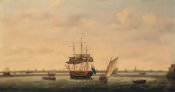Francis Holman, *The Frigate 'Surprise' at Anchor off Great Yarmouth, Norfolk*, ca. 1775, oil on canvas
