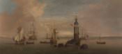 Peter Monamy, *Winstanley's Lighthouse*, ca. 1725, oil on canvas 