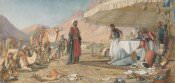 John Frederick Lewis, A Frank Encampment in the Desert of Mount Sinai. 1842—The Convent of St. Catherine in the Distance