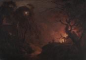 Joseph Wright of Derby, Cottage on Fire at Night
