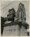 Damage to statue of Queen Victoria due to dynamite explosions, 1954