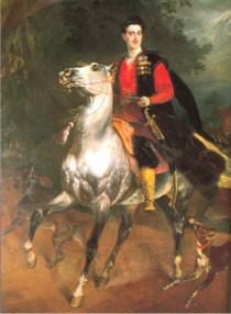 Karl Briullov, *Equestrian Portrait of Anatole Demidoff*, ca. 1828. Oil on canvas. Palazzo Pitti, Florence.