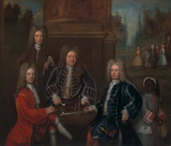 [Unknown artist], group portrait featuring Elihu Yale (YCBA)