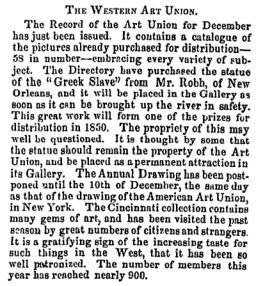 “Western Art Union,” *National Era*, December 13, 1849, 199.